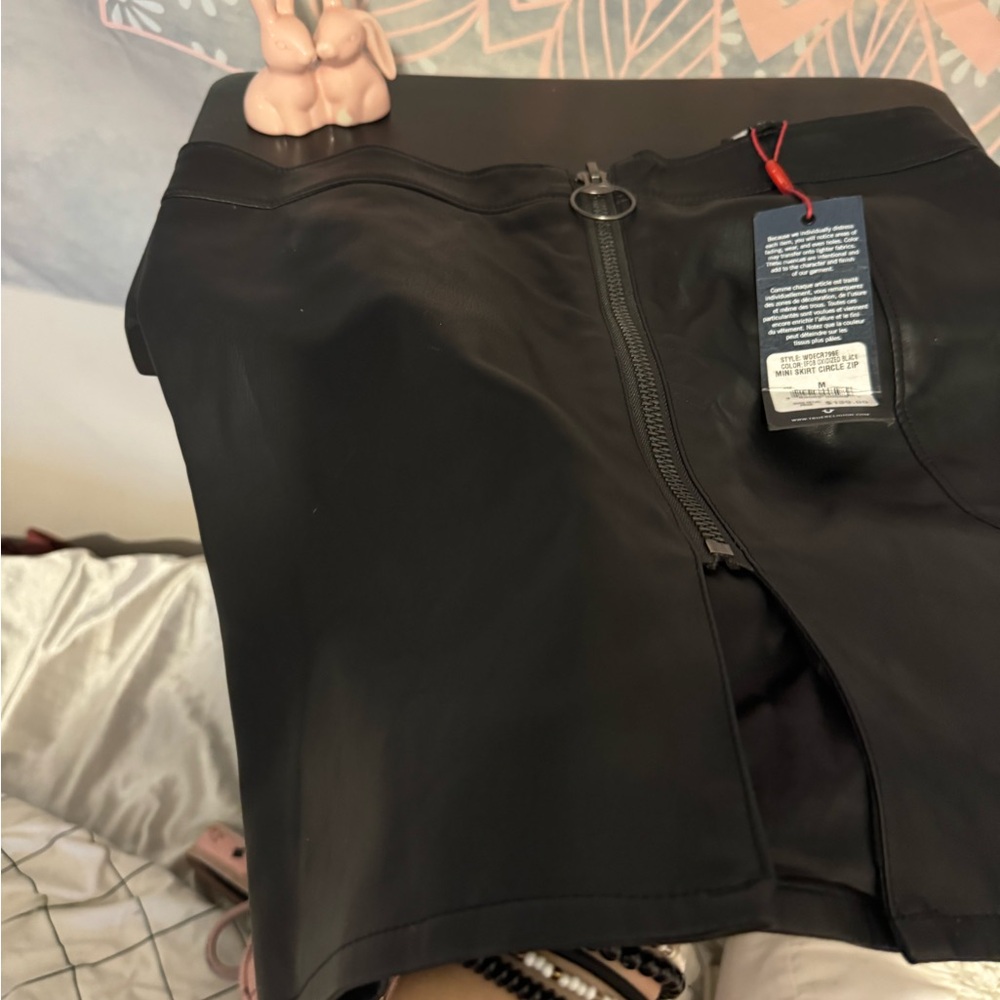 True Religion Black Mini Pencil Skirt with Slit